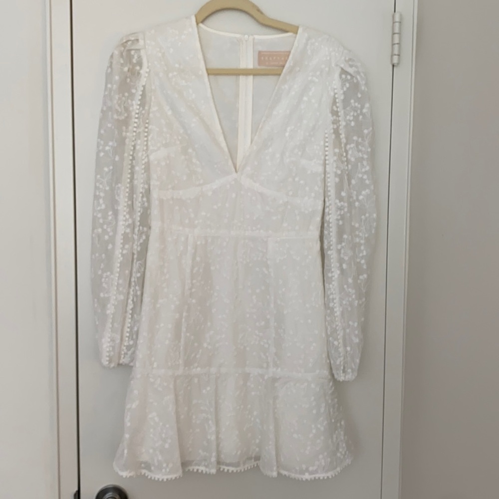 KEEPSAKE Wild Love Longsleeve White Mini Dress